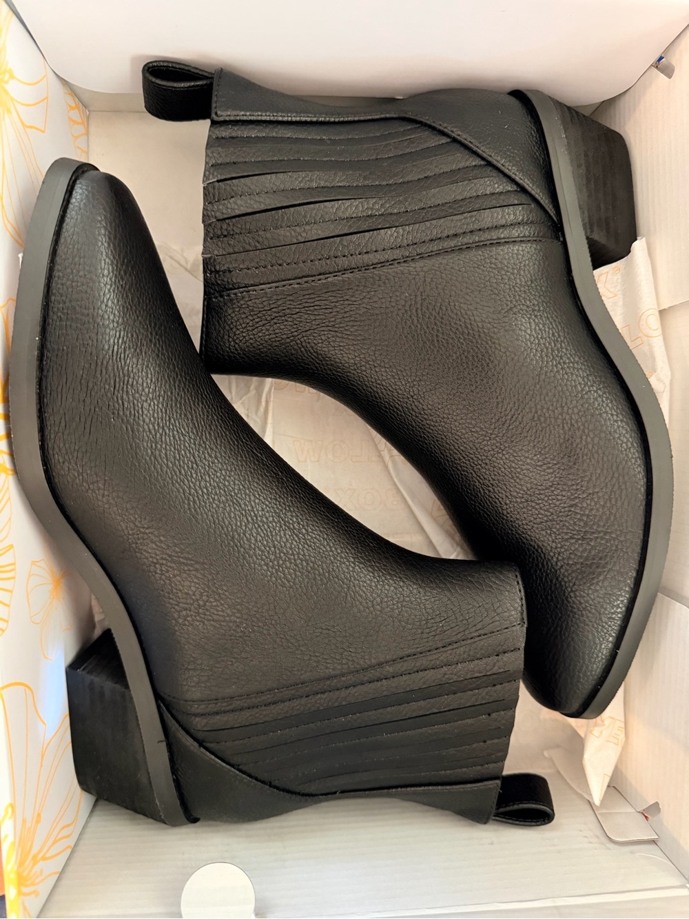 Yellow Box Black Chelsea Ankle Booties